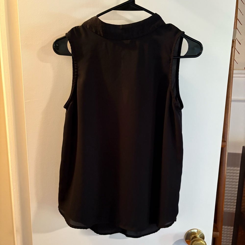 Banana Republic Sheer Back Tie Neck Sleeveless Tank Top